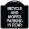 Signmission Bicycle and Moped Parking in Rear Heavy-Gauge Aluminum Architectural Sign, 18" x 18", BS-1818-24326 A-DES-BS-1818-24326 - alternate 1
